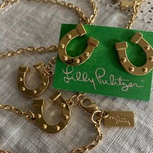 Lilly Pulitzer Horseshoe Necklace and Earrings Set